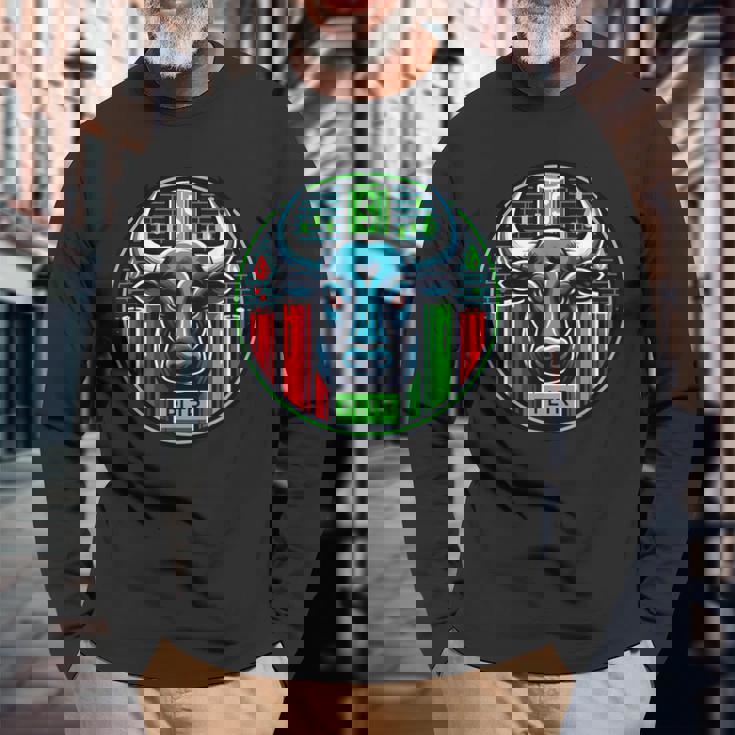 Pltr株式市場ティッカー 長袖Tシャツ 高齢者への贈り物