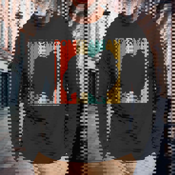 Pomeranian ポメラニアン 長袖Tシャツ 高齢者への贈り物