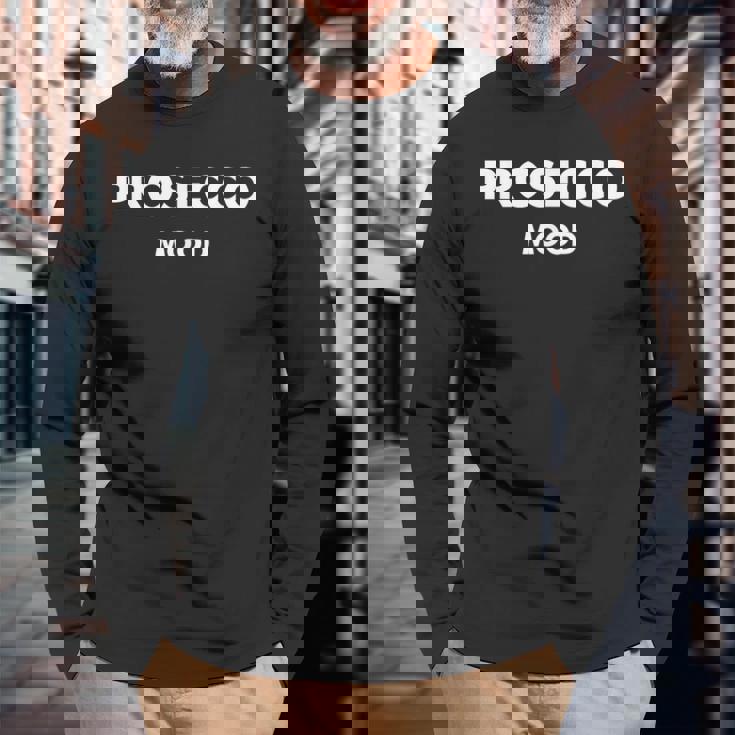 Prosecco Mood X シャンパンワイン ヴィーノ デリシャスワイン 長袖Tシャツ 高齢者への贈り物