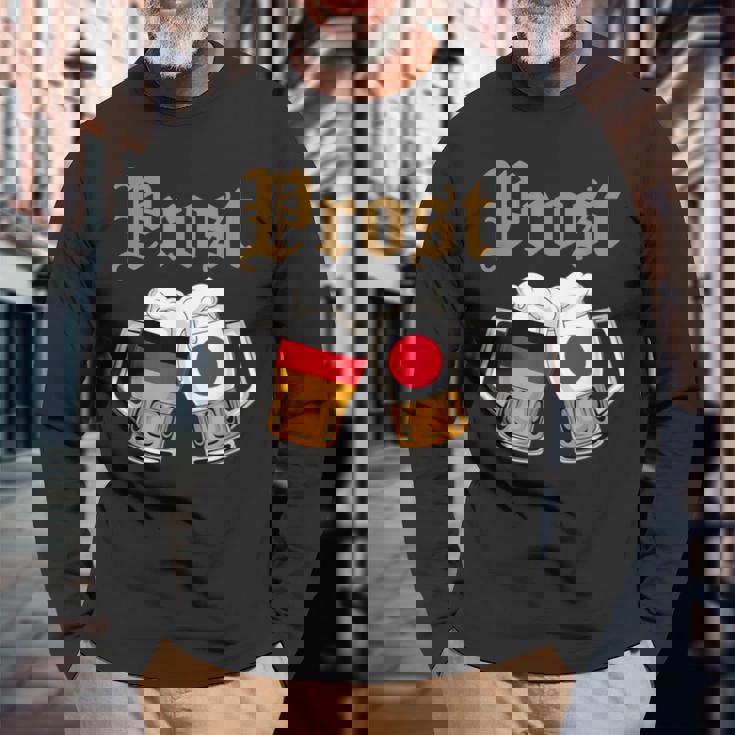 Prost ドイツ-日本オクトーバーフェストビールマグ 旗デザイン 長袖Tシャツ 高齢者への贈り物