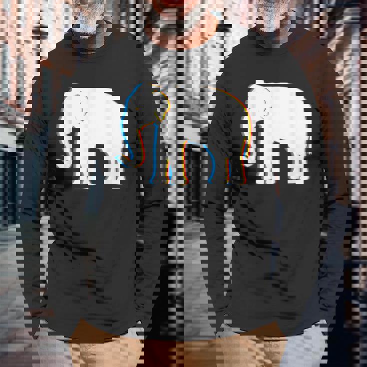 Psy Trance サイケデリックエレファントtシャツ 長袖Tシャツ 高齢者への贈り物