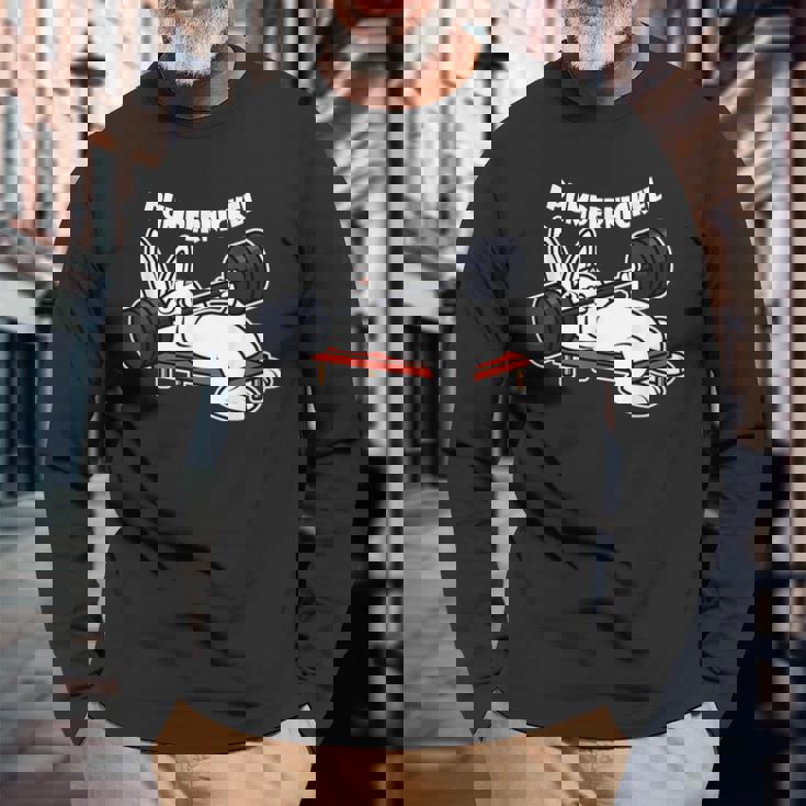 Pumppernickelラビットフィットネスベンチプレスワークアウトファニー 長袖Tシャツ 高齢者への贈り物