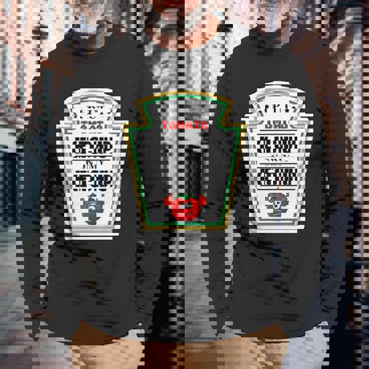 I Put Ketchup On My Ketchup トマトマスタード ハロウィンチーム 長袖tシャツ 長袖Tシャツ 高齢者への贈り物
