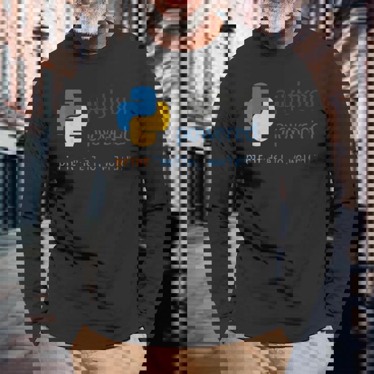 Pythonプログラマーティーコンピューター開発者 長袖Tシャツ 高齢者への贈り物