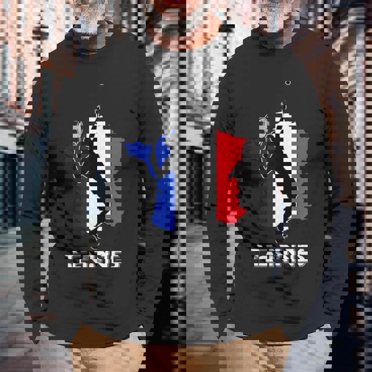 Racketports Coach フランス国旗 チーム フランス テニス 長袖Tシャツ 高齢者への贈り物