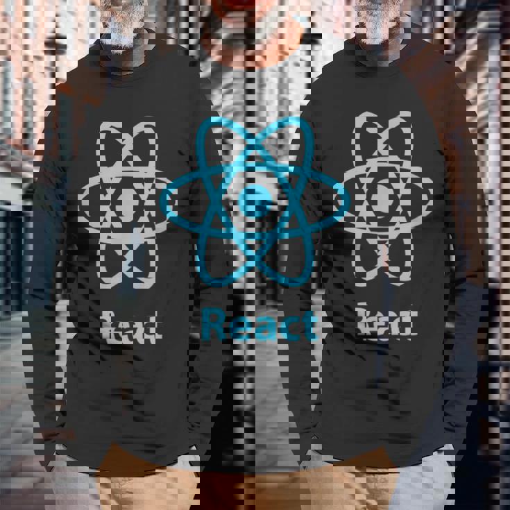 Reactjs ReactJs 公式ロゴ Javascript フレームワーク 長袖Tシャツ 高齢者への贈り物