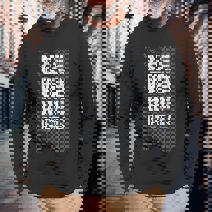 Real Drive Diesels 面白いディーゼル メカニック Usa トラッカー 長袖Tシャツ 高齢者への贈り物