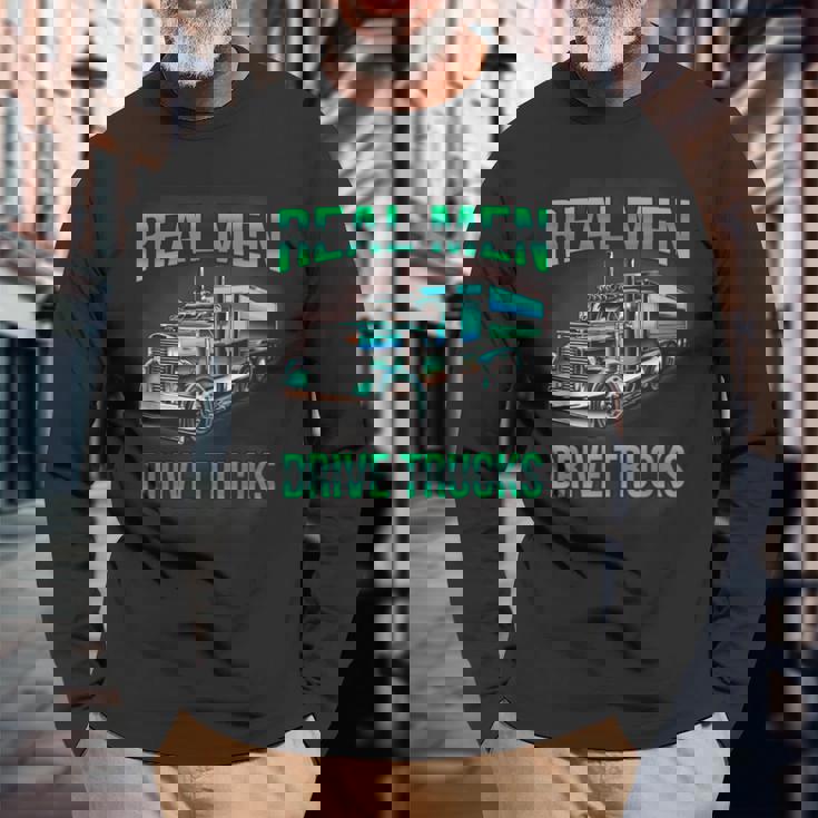 Real Drive Trucks ビッグリグトラックドライバー 長袖Tシャツ 高齢者への贈り物