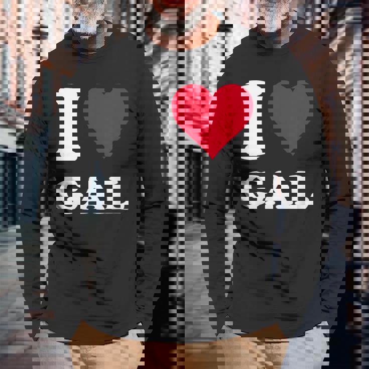 Red Heart I Love Gal 長袖Tシャツ 高齢者への贈り物