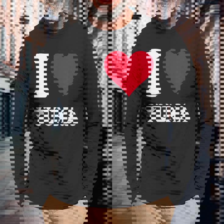 Red Heart I Love Yuma 長袖Tシャツ 高齢者への贈り物