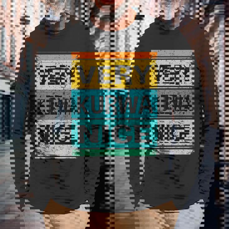 Retroery Kurwa Bonita Camisa Polonia Camisa Polska Camiseta de manga larga Regalos para ancianos