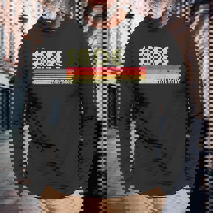 Sade 名前入り レトロヴィンテージ 80年代 90年代 誕生日 長袖Tシャツ 高齢者への贈り物