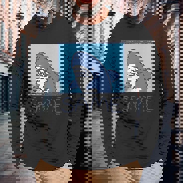 Same-サメ- 長袖Tシャツ 高齢者への贈り物