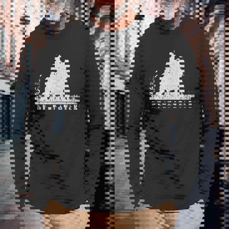 Save The Gorillas ママ&ベイビーゴリラ 長袖Tシャツ 高齢者への贈り物