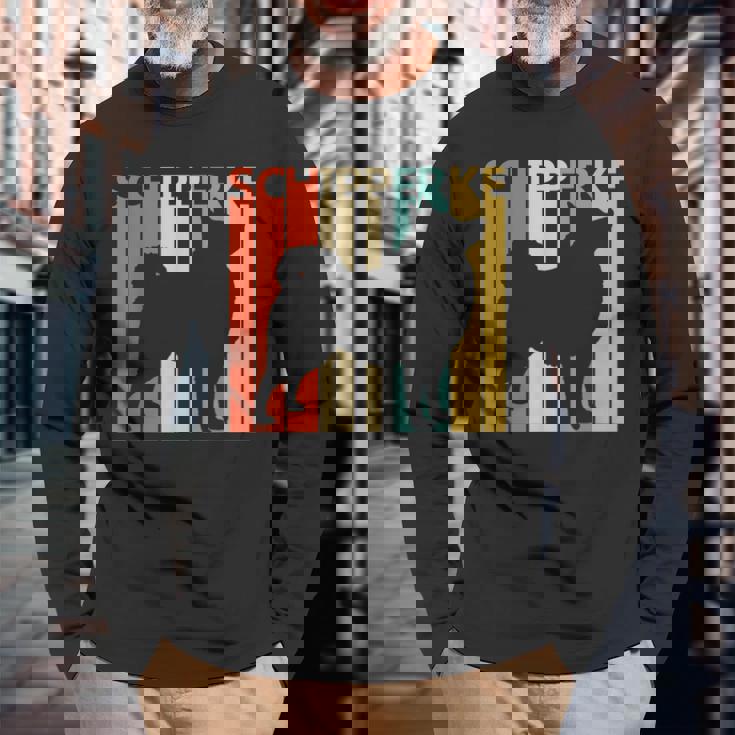 Schipperke スキッパーキ 長袖Tシャツ 高齢者への贈り物