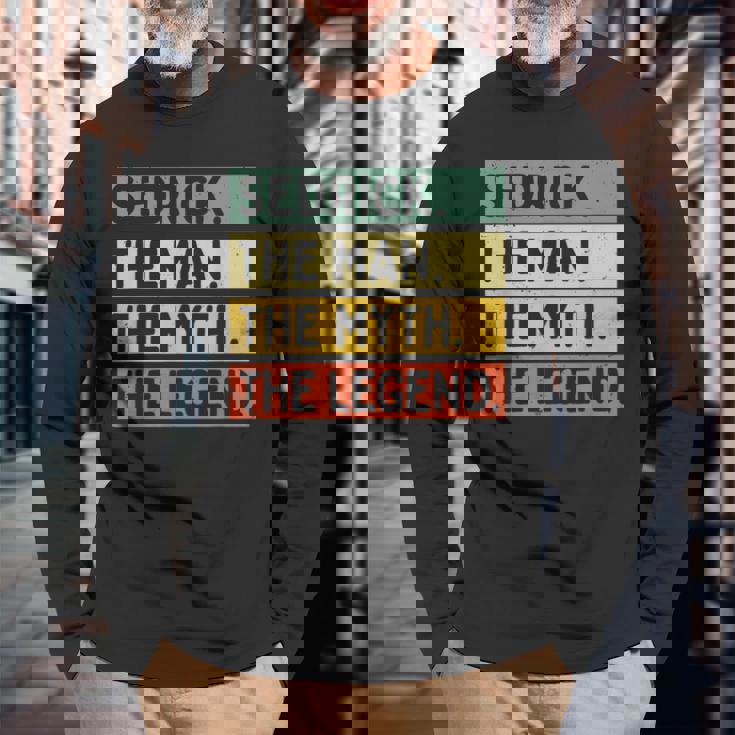 Sedrick The Man The Myth The Legend面白い パーソナライズ 引用 長袖Tシャツ 高齢者への贈り物