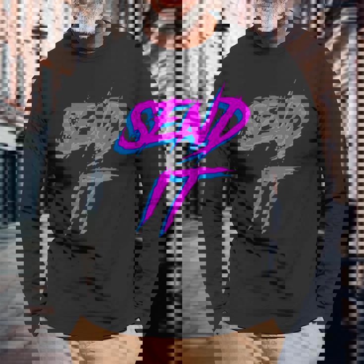 Send It Just Gotta スキー スノーボード Getendy モトクロス Moto 長袖Tシャツ 高齢者への贈り物