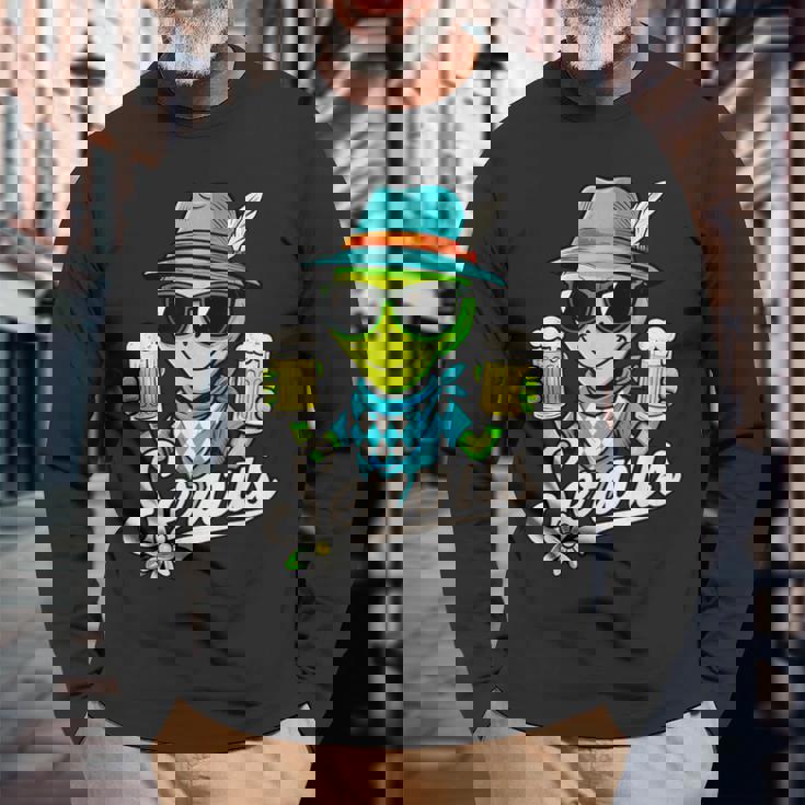 Servus Wiesn Gaudi – 面白いオクトーバーフェストビールバイエルンコスチューム 長袖Tシャツ 高齢者への贈り物