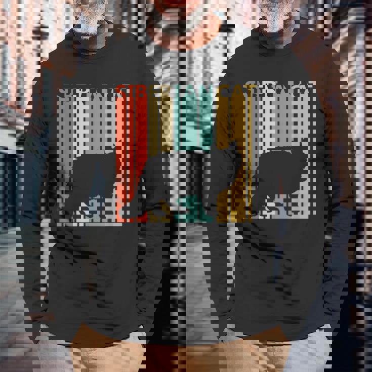 Siberian Cat サイベリアン 長袖Tシャツ 高齢者への贈り物