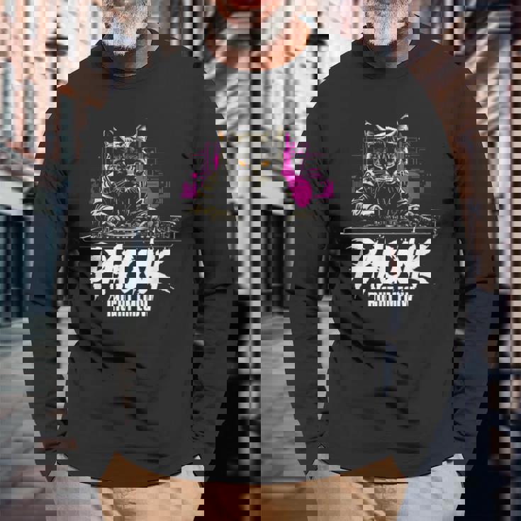 Sigma Phonk Edm Cat Dj Phonk Right Meow 長袖Tシャツ 高齢者への贈り物