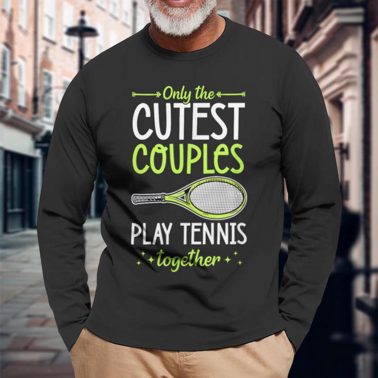 Solo Las Parejas Más Lindas Juegan Al Tenis Juntas A Juego Camiseta de manga larga Regalos para ancianos