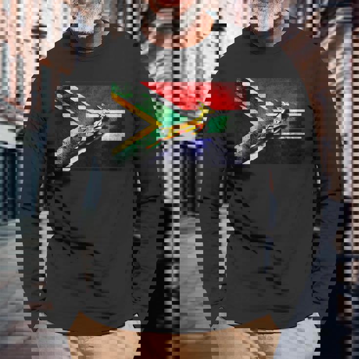 Springbok Bokke 南アフリカ国旗 ヴィンテージ ラグビー 長袖Tシャツ 高齢者への贈り物