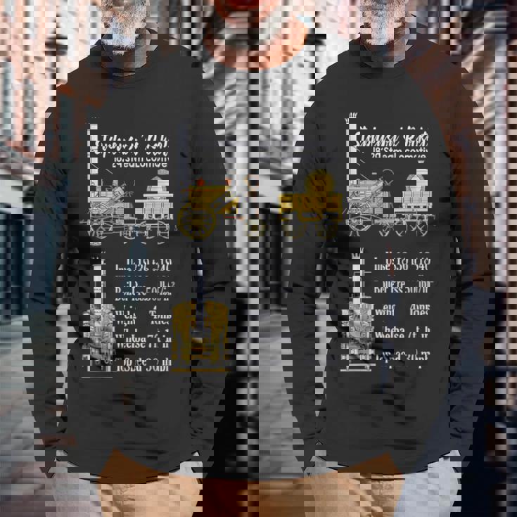 Stephenson のロケット蒸気機関車の機関車図 長袖Tシャツ 高齢者への贈り物