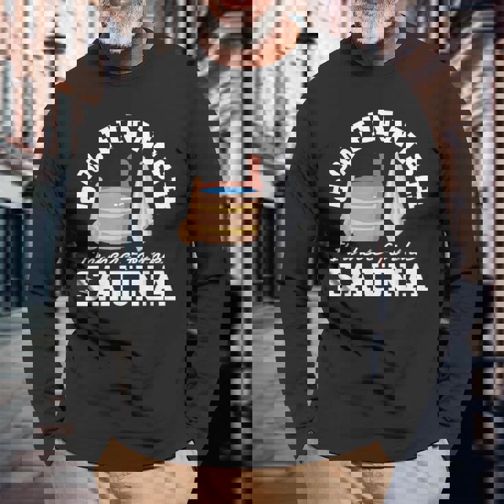 Suomi サウナ 0 フィンランド語 I'm Here For Theauna 長袖Tシャツ 高齢者への贈り物