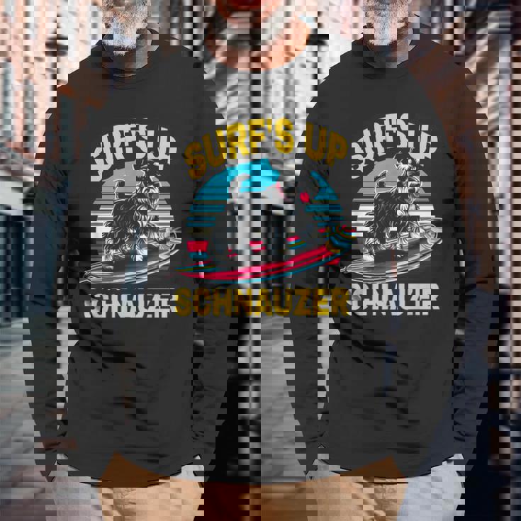 Surf Upchnauzer ファニーグラフィックtシャツ 長袖Tシャツ 高齢者への贈り物