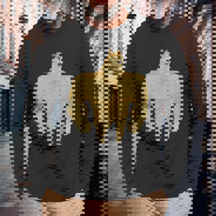 Swole Doge ミームギフトtシャツ 長袖Tシャツ 高齢者への贈り物