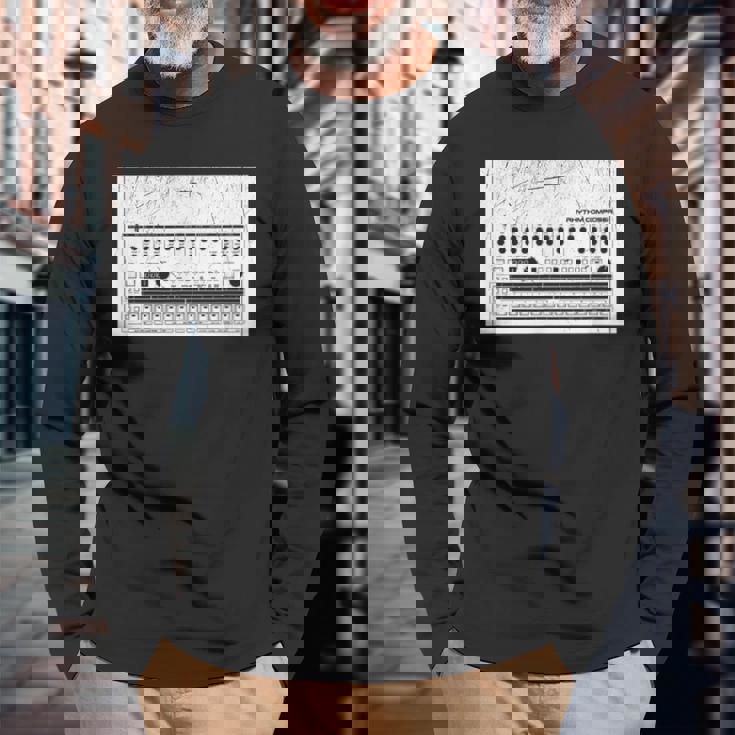 Synthesizer アナログシンセドラムマシン コンピューターヴィンテージオタク 長袖Tシャツ 高齢者への贈り物