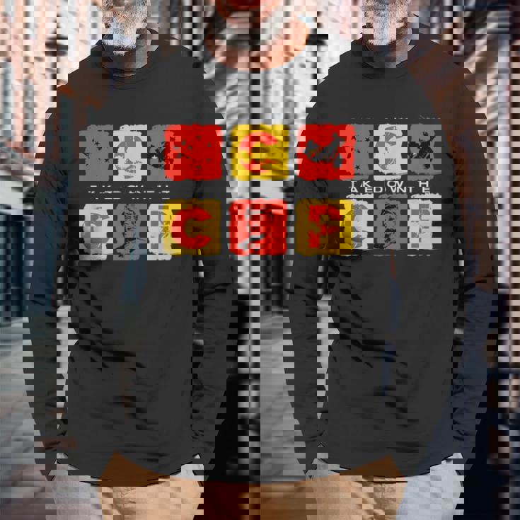 Take Down The Ccp 反共産主義者 中国 プロ アメリカ 愛国 長袖Tシャツ 高齢者への贈り物