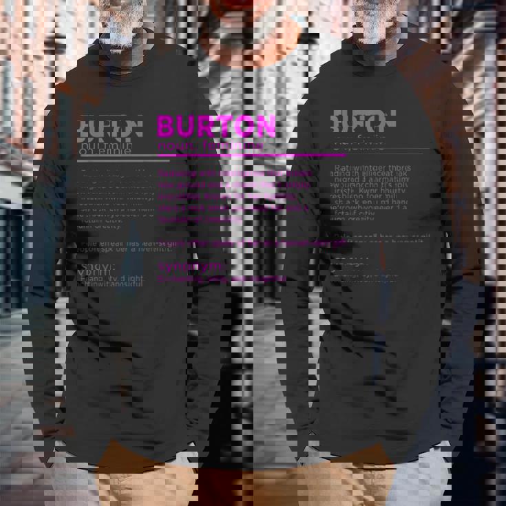 Team Burton 姓 誕生日や家族の集まりに 長袖Tシャツ 高齢者への贈り物