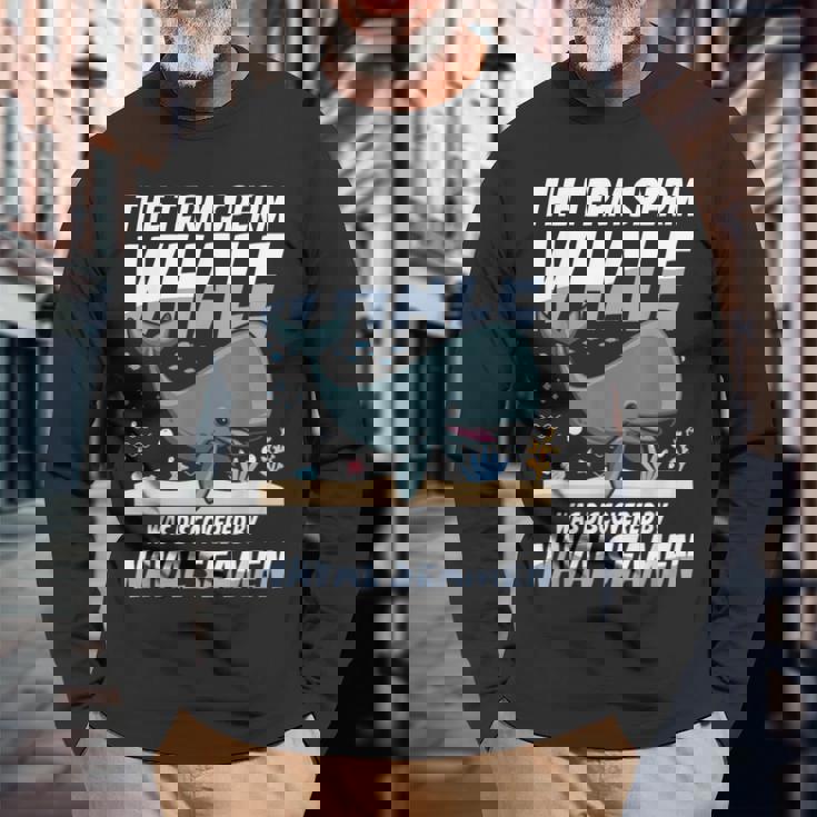 Term マッコウクジラ Was Discovered By Navaleamen 長袖Tシャツ 高齢者への贈り物