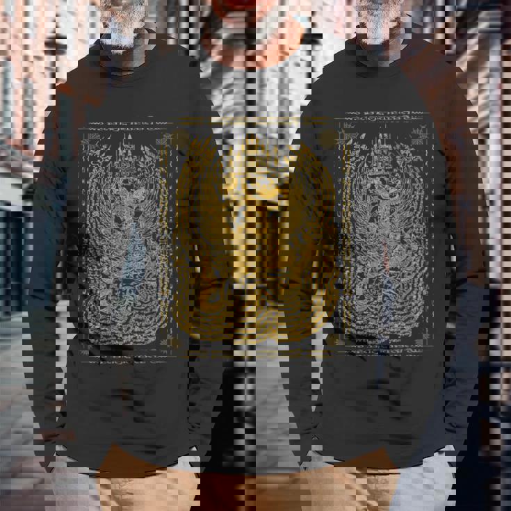 Thailandak Yant Tattoo Magical Thai Tattoos Thailand 長袖Tシャツ 高齢者への贈り物