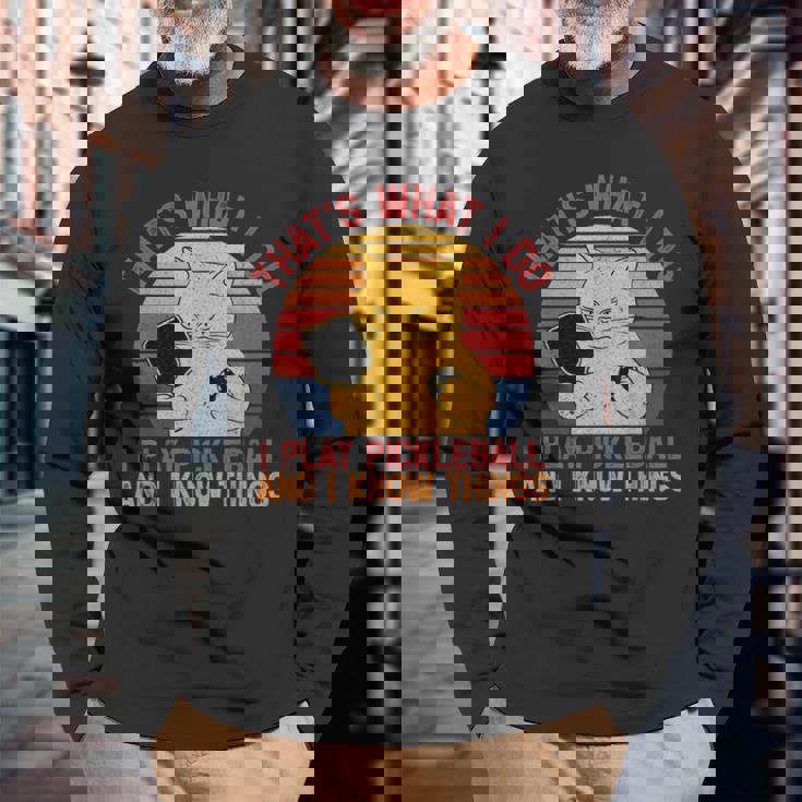 That's What I Do Cat Lovers パドルボールプレーヤー ピックルボール 長袖Tシャツ 高齢者への贈り物