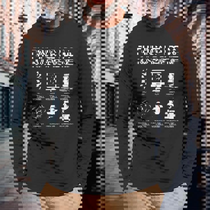 Things I Do In Mypare Time 面白いバレーボール愛好家 長袖Tシャツ 高齢者への贈り物