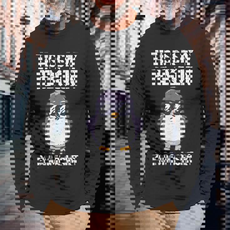 This Is My Penguin パジャマ シャツ キッズ ボーイズ ペンギン好き 長袖Tシャツ 高齢者への贈り物