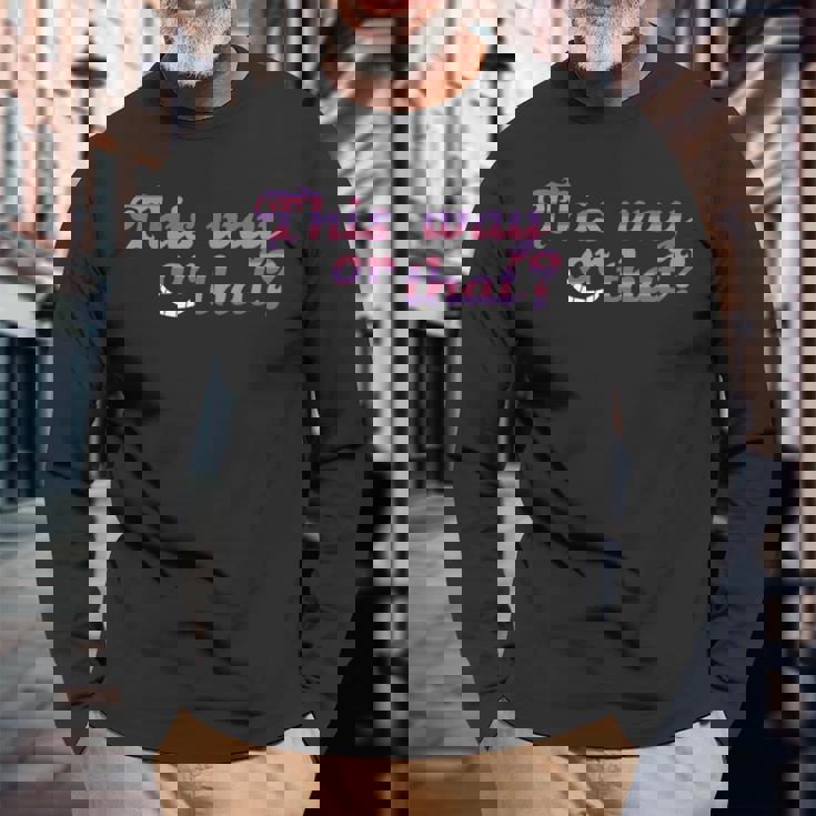 This Way Or That Cheshire ニヤリと笑う猫 不思議の国のアリス 長袖Tシャツ 高齢者への贈り物