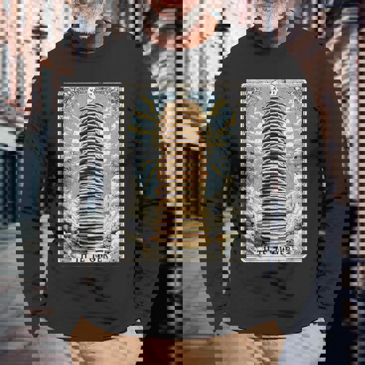 The Tower タロットカード パンケーキタワー 朝食 恋人 パンケーキ 長袖Tシャツ 高齢者への贈り物