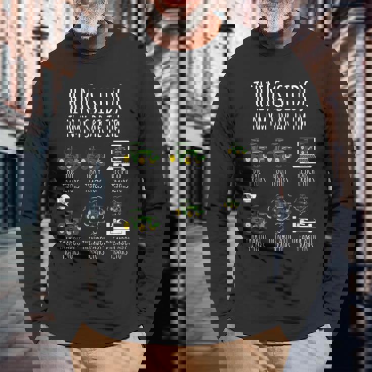 Tractors Things I Do In Mypare Time トラクター ファニー ファーマーズ 長袖Tシャツ 高齢者への贈り物