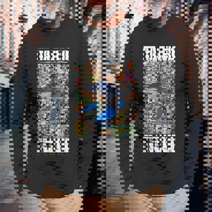 Tralalero Tralala イタリアンブレインロットミーム 長袖Tシャツ 高齢者への贈り物