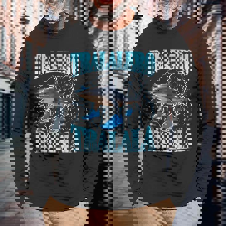 Tralalero Tralala 面白い イタリアン ブレイン ミーム ボーイズ キッズ 長袖Tシャツ 高齢者への贈り物