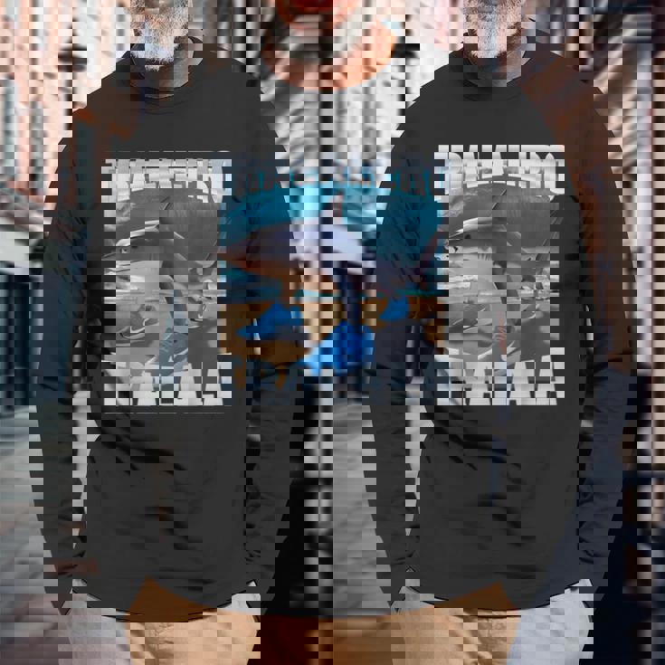 Tralalero Tralalahark Meme イタリアンブレインロットtシャツ 長袖Tシャツ 高齢者への贈り物