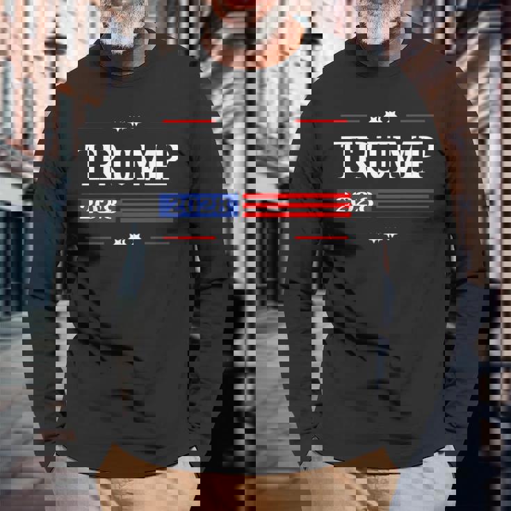 Trump 2028 Flag President Pro Trump 2028 American Flag Langarmshirts Geschenke für alte Männer