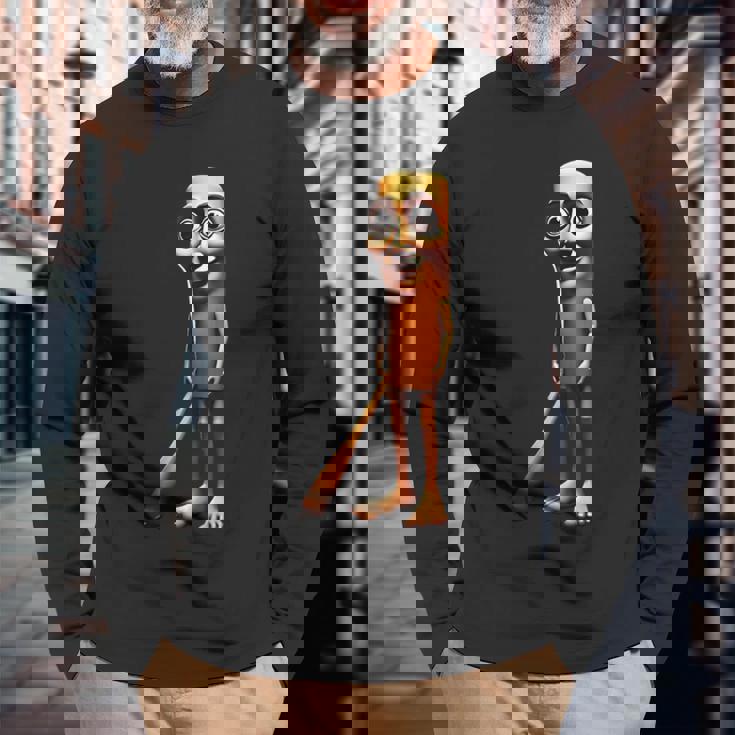 Tung Tung Tungahur-イタリアのブレインロットミーム 長袖Tシャツ 高齢者への贈り物