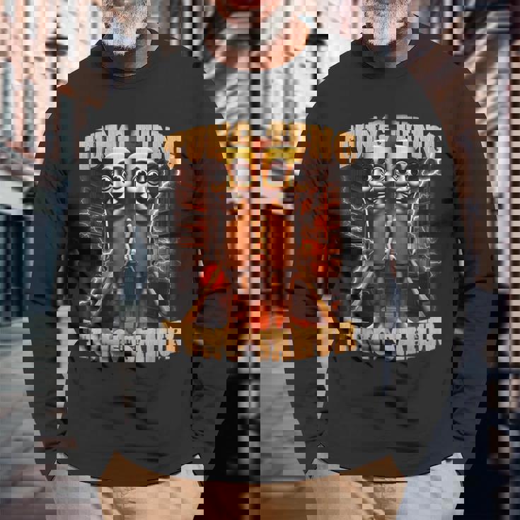 Tung Tungahur 面白い イタリアン ブレイン ミーム トゥン トゥン サフール 長袖Tシャツ 高齢者への贈り物