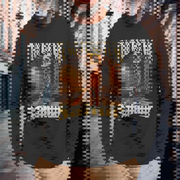 Tung Tungahur 面白いイタリアンブレインロットミームグラフィック 長袖Tシャツ 高齢者への贈り物