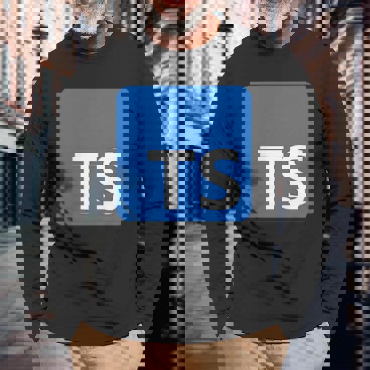 Typescript プログラミングロゴ Tsロゴ プログラマーへのギフトに 長袖Tシャツ 高齢者への贈り物