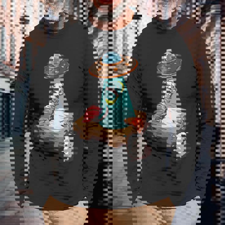 Ufo にさらわれる 寿司 すし たまご サーモン まぐろ 長袖Tシャツ 高齢者への贈り物